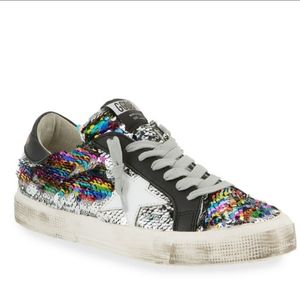 Golden Goose May Flip rainbow Sequin Star Sneakers 35